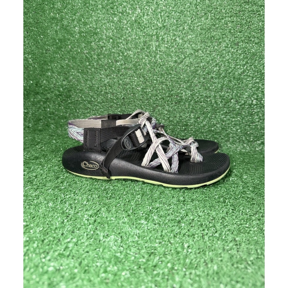 Chaco ZX2 Vibram Strappy Sandals Women Size 7 Black Grey Slip On Casual Slides